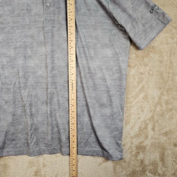 Callaway Opti-Dri Polo Golf Shirt Geometric Mens Size XL Gray Short Sleeve - Picture 4 of 10